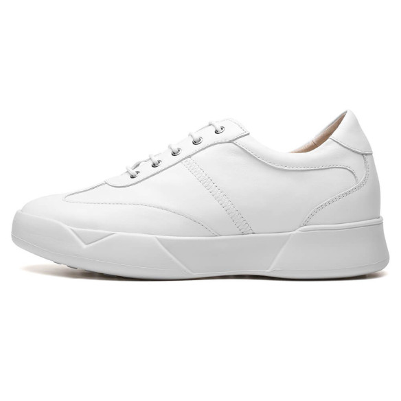 2.8 Inches Men's Hidden Wedge Sneakers White Felice