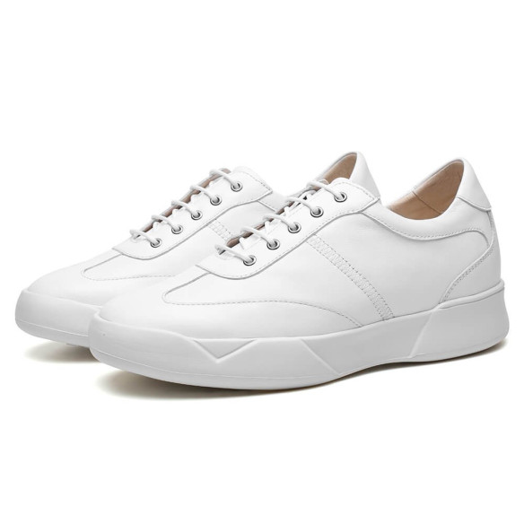 2.8 Inches Men's Hidden Wedge Sneakers White Felice