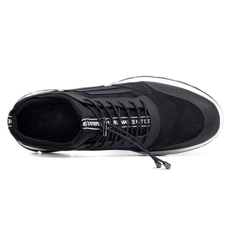 2.8 Inches Black Sport Elevator Sneakers Tomaso Adding 8CM Height