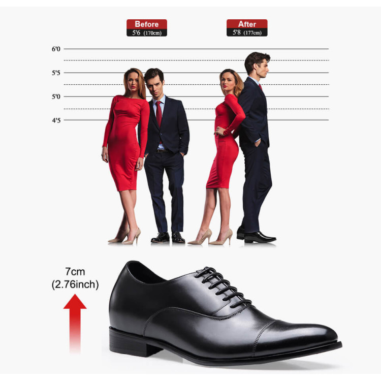 Dress Shoes With a Lift Captoe Cowhide Daniele 7CM