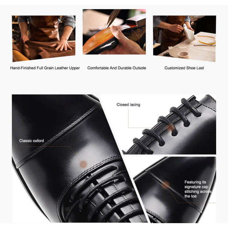 Dress Shoes With a Lift Captoe Cowhide Daniele 7CM