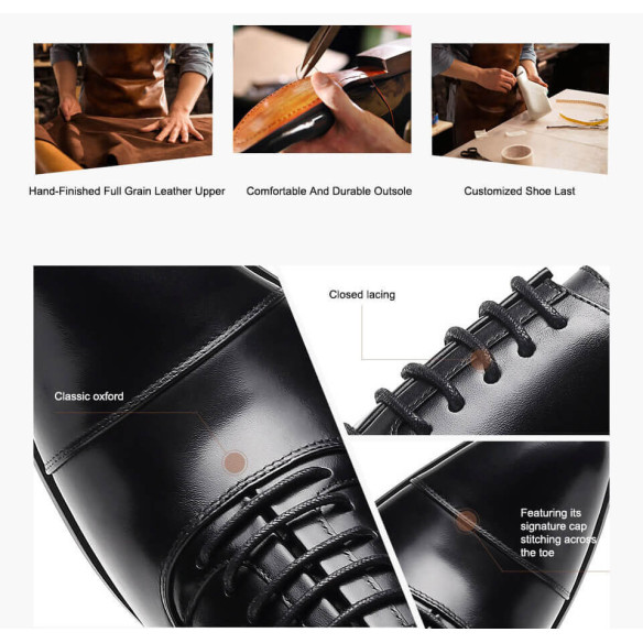 Dress Shoes With a Lift Captoe Cowhide Daniele 7CM