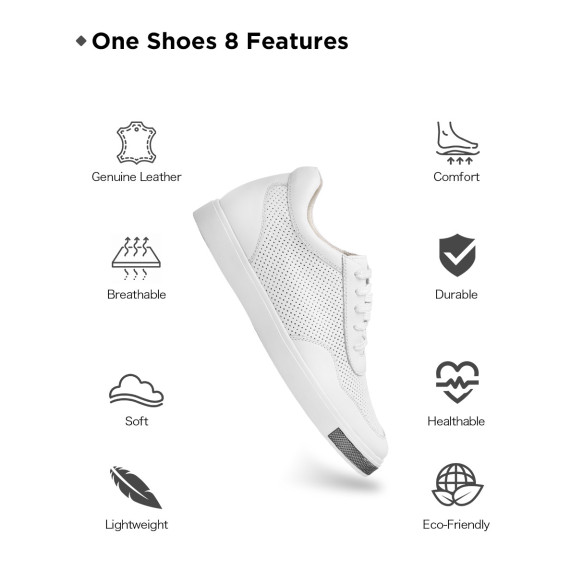 2.4 Inches Elevator Shoes White Enrico, Sneakers That Add 6CM