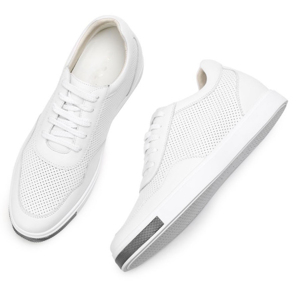 2.4 Inches Elevator Shoes White Enrico, Sneakers That Add 6CM