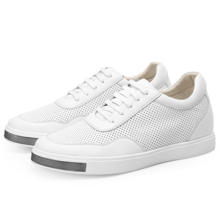 2.4 Inches Elevator Shoes White Enrico, Sneakers That Add 6CM 2.4 Inches Elevator Shoes White Enrico, Sneakers That Add 6CM