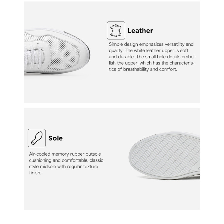2.4 Inches Elevator Shoes White Enrico, Sneakers That Add 6CM 2.4 Inches Elevator Shoes White Enrico, Sneakers That Add 6CM