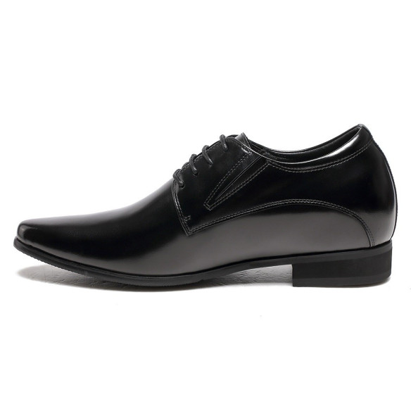3 Inches Elevator Dress Shoes Black Rossi
