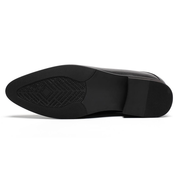 3 Inches Elevator Dress Shoes Black Rossi