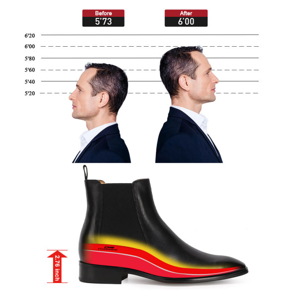 2.8 Inches Elevaotr Chelsea Ankle Boots Ferdo For Men